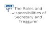 The Roles and Responsibilities of Secretary and Treasurer by Marie J. Amerson & Ginny Backscheider