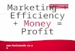 Www.hazlewoods.co.uk Marketing + Efficiency + Money = Profit