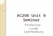 AC298 Unit 9 Seminar Professor Linda Leatherbury