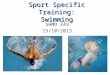 Sport Specific Training: Swimming SHMD 249 15/10/2013 1