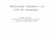 Nonlinear Dynamics in TCP/IP networks Ljupco Kocarev Institute for Nonlinear Science University of California San Diego