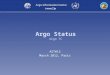Argo Status Argo TC AST#13 March 2012, Paris. 2 12 nations maintain the global array and 20 more fill regional gaps 18 countries active in 2011 (16 inactive)