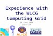 Experience with the WLCG Computing Grid 10 June 2010 Ian Fisk