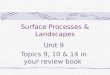 Surface Processes & Landscapes Unit 9 Topics 9, 10 & 14 in your review book