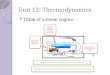 Unit 12: Thermodynamics Think of a steam engine: