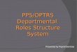 PPS/OPTRS Departmental Roles Structure System Presented by Payroll Services