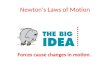 Newton’s Laws of Motion Forces cause changes in motion