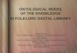 ONTOLOGICAL MODEL OF THE KNOWLEDGE IN FOLKLORE DIGITAL LIBRARY Desislava Paneva Institute of Mathematics and Informatics – Bulgarian Academy of Sciences