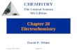 Prentice Hall © 2003Chapter 20 Chapter 20 Electrochemistry CHEMISTRY The Central Science 9th Edition David P. White