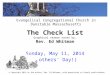 The Check List Graphical sermon notes by, Rev. Ed Whitman Sunday, May 11, 2014 (Mothers' Day!) Evangelical Congregational Church in Dunstable Massachusetts