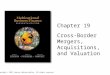 Copyright © 2007 Pearson Addison-Wesley. All rights reserved. Chapter 19 Cross-Border Mergers, Acquisitions, and Valuation