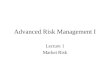 Advanced Risk Management I Lecture 1 Market Risk