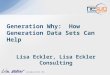 Generation Why: How Generation Data Sets Can Help Lisa Eckler, Lisa Eckler Consulting