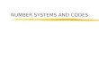 NUMBER SYSTEMS AND CODES. zPOSITIONAL NUMBER SYSTEMS zARITHMETIC OPERATIONS zCODES