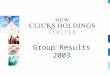Group Results 2003. Outline of presentation Financial ResultsAndré Vermeulen New Clicks AustraliaJeff Sher (video) New Clicks South AfricaTrevor Honneysett