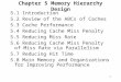 1 Chapter 5 Memory Hierarchy Design 5.1 Introduction 5.2 Review of the ABCs of Caches 5.3 Cache Performance 5.4 Reducing Cache Miss Penalty 5.5 Reducing