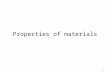 1 Properties of materials. 2 Classes of Materials Materials are grouped into categories or classes based on their chemical composition. Material selection