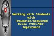 Working with Students with Traumatic/Acquired Brain (TBI/ABI) Impairment