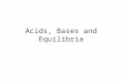 Acids, Bases and Equilibria. Overview Definitions Strong acids pH Water equilibrium Weak acids Buffers Other equilibria LeChatlier’s Principle