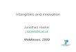 Intangibles and innovation Jonathan Haskel j.haskel@ic.ac.uk Middlesex, 2009
