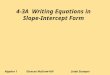4-3A Writing Equations in Slope-Intercept Form Algebra 1 Glencoe McGraw-HillLinda Stamper