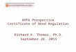 AHPA Perspective Certificate of Need Regulation Richard K. Thomas, Ph.D. September 28, 2015