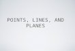 POINTS, LINES, AND PLANES. UNDEFINED TERMS Point: a location Terms defined only by examples and descriptions Line: a set of points that goes on infinitely