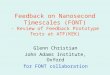 Feedback on Nanosecond Timescales (FONT) - Review of Feedback Prototype Tests at ATF(KEK) Glenn Christian John Adams Institute, Oxford for FONT collaboration