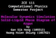 Molecular Dynamics Simulation Solid-Liquid Phase Diagram of Argon ZCE 111 Computational Physics Semester Project by Gan Sik Hong (105513) Hwang Hsien Shiung