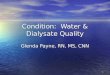 1 Condition: Water & Dialysate Quality Glenda Payne, RN, MS, CNN