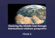 Studying the Middle East through International relations perspective -Week 2-
