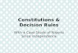 Constitutions & Decision Rules With a Case Study of Nigeria Since Independence
