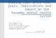 Sharing care after nine years: Implications and impact on the broader mental health system Jack Haggarty M.D. Out-patients, SJHC Assoc. Prof Northern Ontario