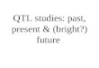 QTL studies: past, present & (bright?) future. Overview A brief history of ‘genetic variation’ Summary of detected QTL –plants –livestock –humans Modelling