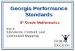 Georgia Performance Standards Day 1: Standards, Content, and Curriculum Mapping 8 th Grade Mathematics