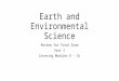 Earth and Environmental Science Review for Final Exam Part 2 Covering Modules 9 - 16