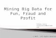 © 2015 - All Rights Reserved. Mining Big Data for Fun, Fraud and Profit Vitaly Levin vitalylevin@outlook.com