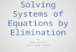 Solving Systems of Equations by Elimination by Tammy Wallace Varina High School