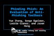 CMU Usable Privacy and Security Laboratory  Phinding Phish: An Evaluation of Anti-Phishing Toolbars Yue Zhang, Serge Egelman, Lorrie