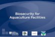 Biosecurity for Aquaculture Facilities. Biosecurity for Aquaculture Facilities, 2009 Biosecurity Practices, procedures and policies to prevent introduction