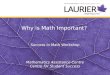Why is Math Important? Success in Math Workshop Mathematics Assistance Centre Centre for Student Success