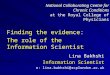 National Collaborating Centre for Chronic Conditions at the Royal College of Physicians Finding the evidence: The role of the Information Scientist Lina