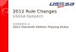 2012 Rule Changes USSSA fastpitch CHANGES in 2012 Eleventh Edition Playing Rules