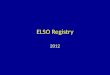 ELSO Registry 2012. Original ECMO Registry Report 1988