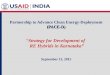 (PACE-D) Partnership to Advance Clean Energy-Deployment (PACE-D) “Strategy for Development of RE Hybrids in Karnataka” September 11, 2015