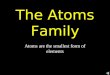 The Atoms Family Atoms are the smallest form of elements