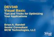 DEV340 Visual Basic Tips and Tricks for Optimizing Your Applications Brian A. Randell Senior Consultant MCW Technologies, LLC