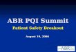 ABR PQI Summit Patient Safety Breakout August 19, 2006