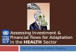 Assessing Investment & Financial flows for Adaptation in the HEALTH Sector UNDP I&FF Methodology Guidebook: Adaptation