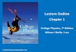 © 2010 Pearson Education, Inc. Lecture Outline Chapter 1 College Physics, 7 th Edition Wilson / Buffa / Lou